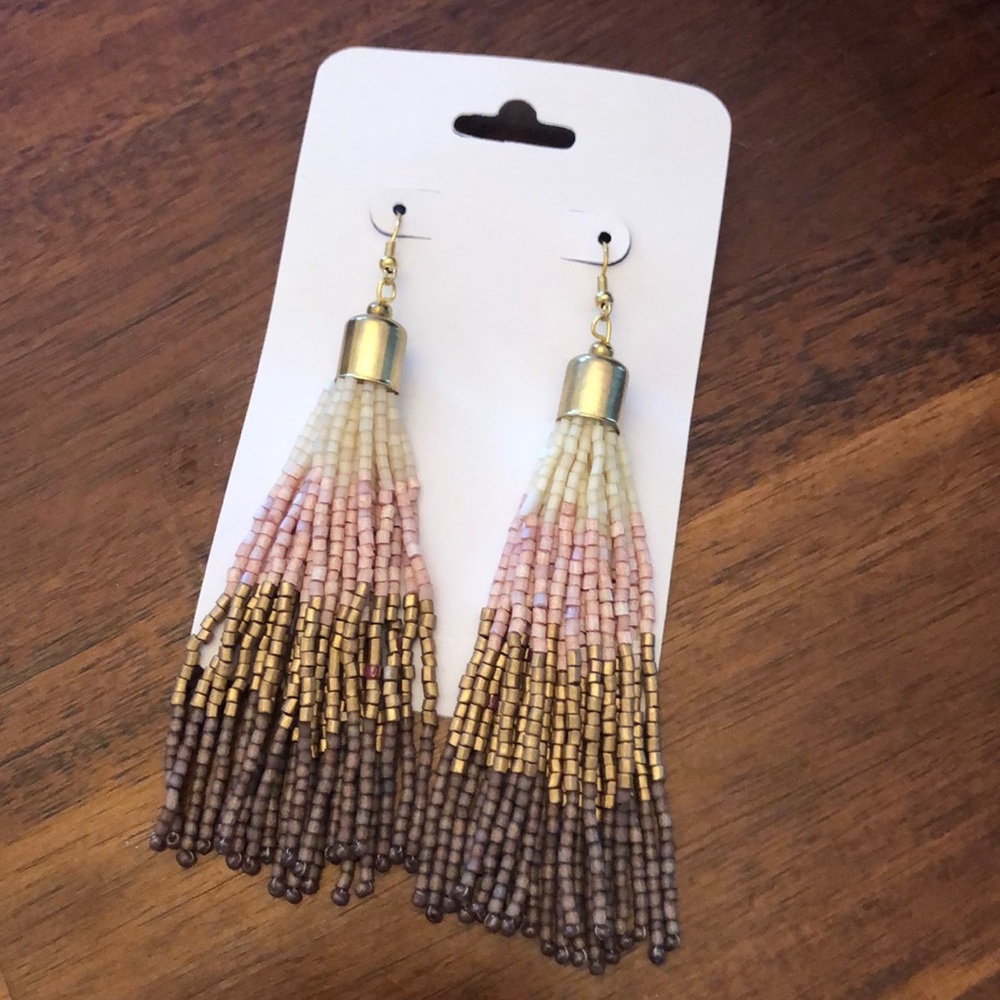 LAST ONE! Beaded tassel earrings